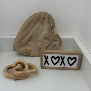 🌸NEW 3 Pieces Wooden Heart Decor Set from Hobby  Lobby.